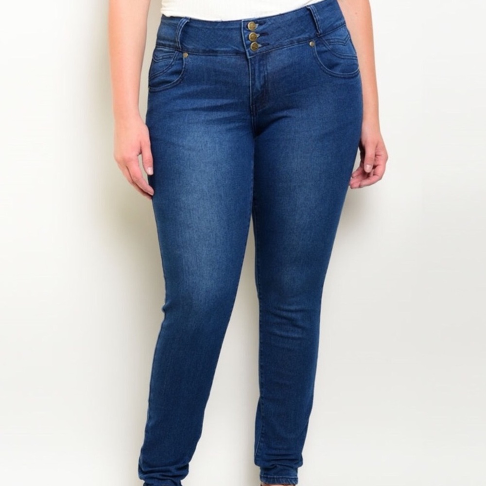 NEW Dark Denim Pleated Back Plus Size 18 - Picture 5 of 7